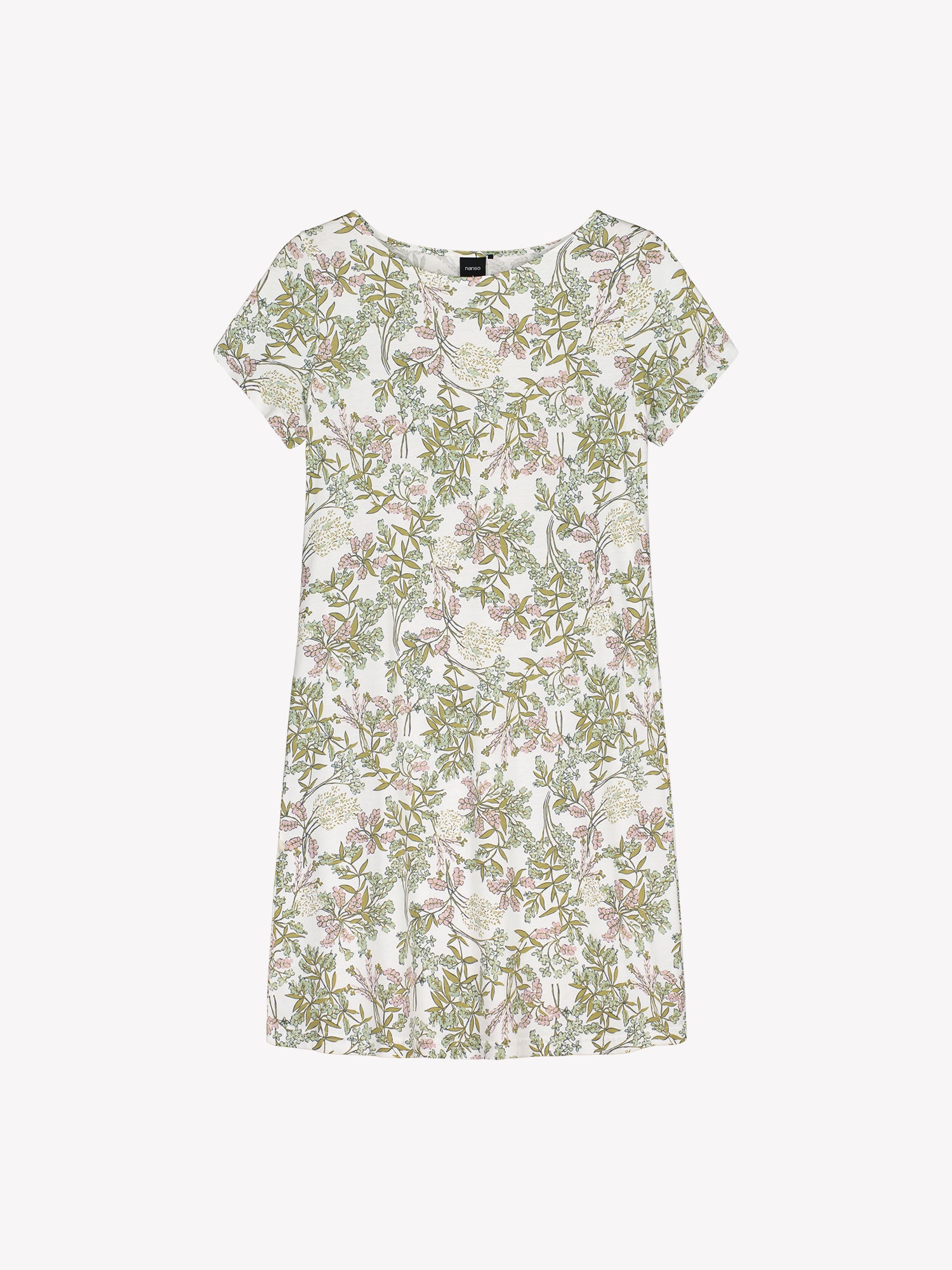 Nanson naisten lyhyt Laventeli-yöpaita, jossa on kaunis ja harmoninen kukkakuosi tuotekuvassa.