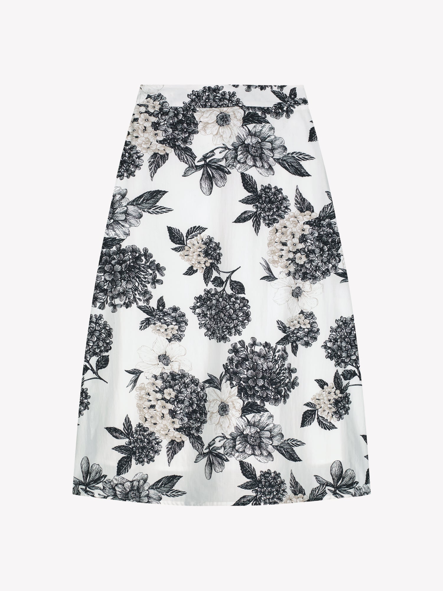 Nanson naisten ihastuttava kuosillinen mustavalkoinen Palatsi-hame tuotekuvassa takaa