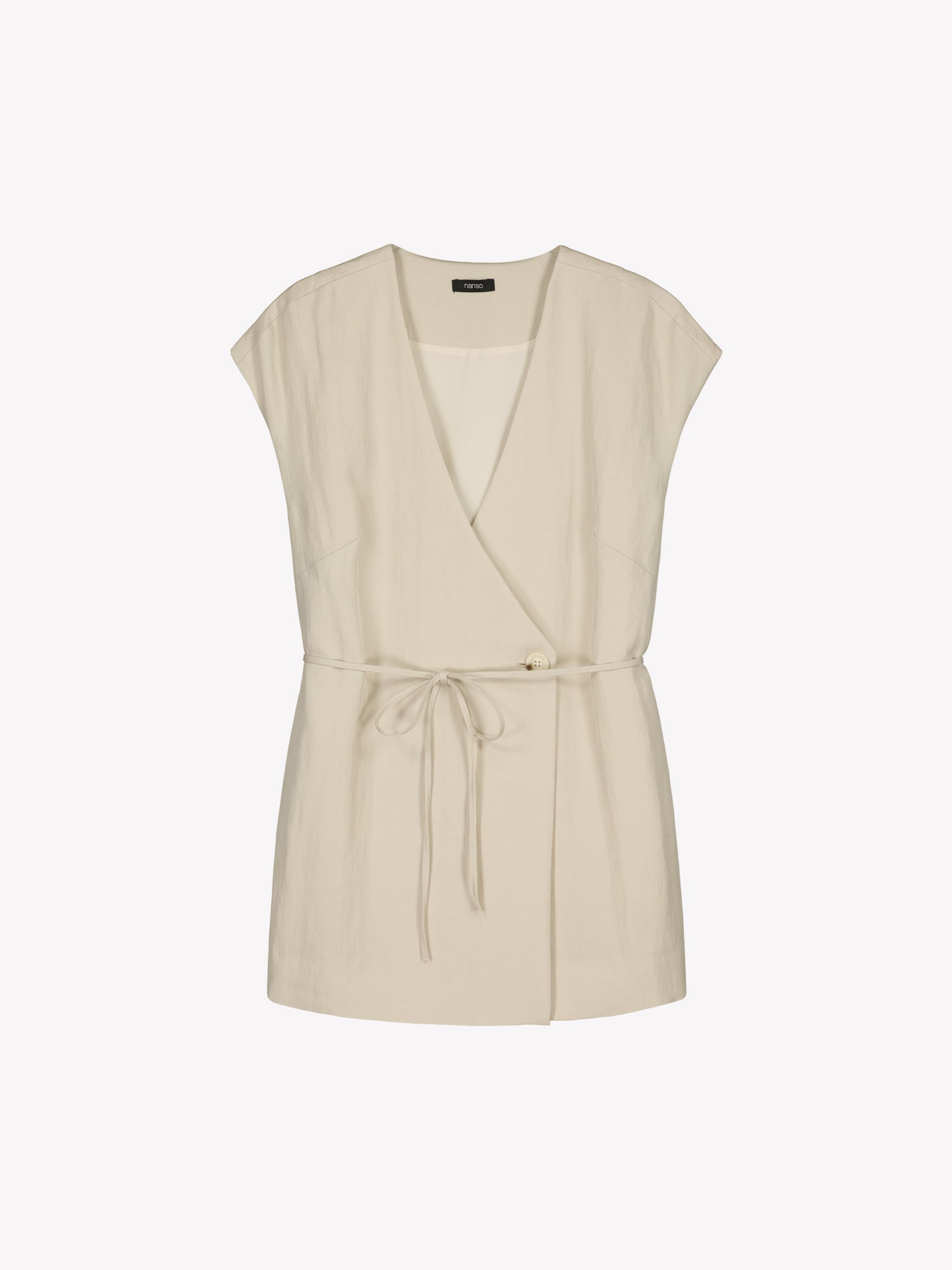 Nanson naisten tyylikäs beige Nizza-liivi tuotekuvassa.