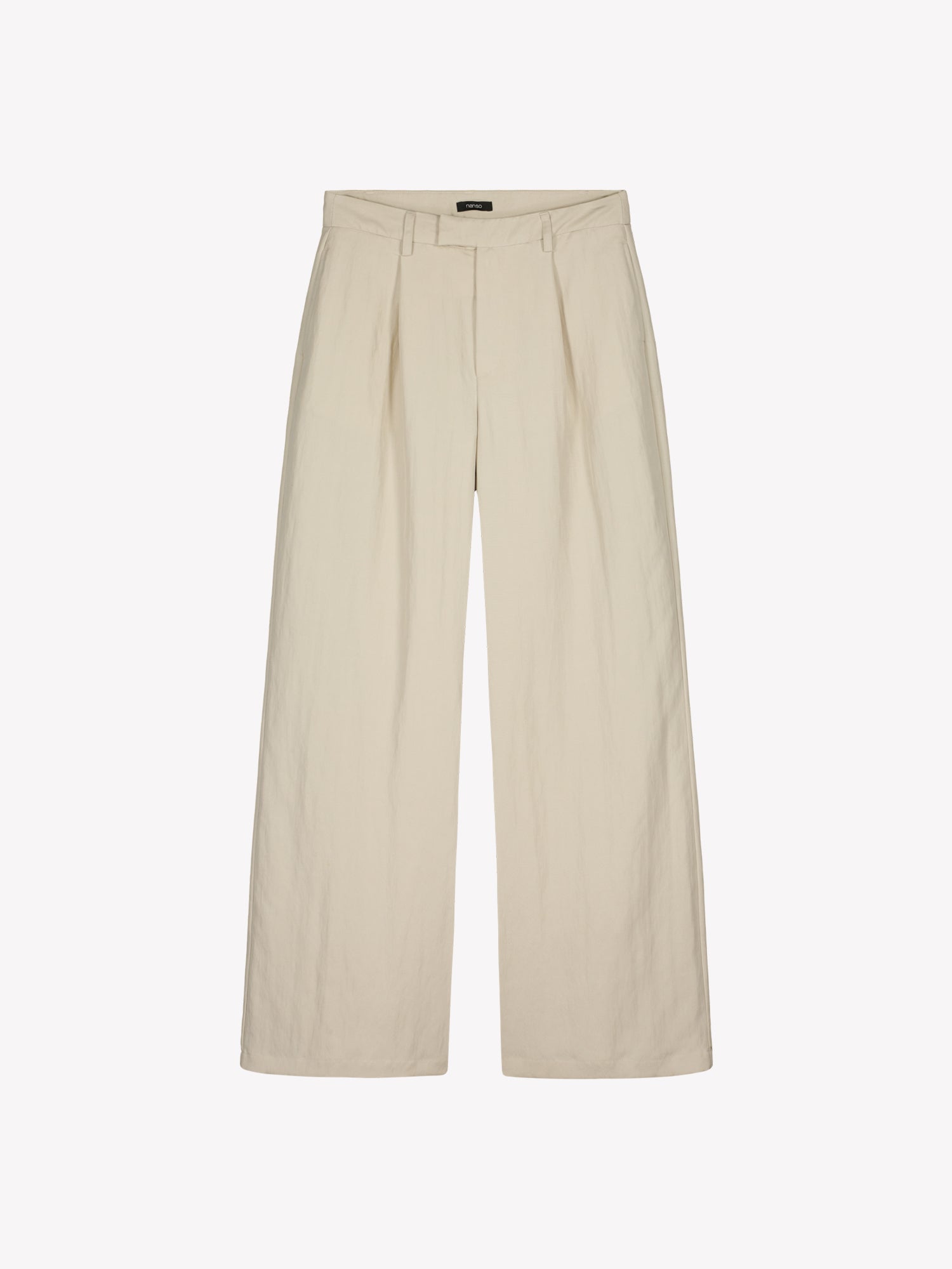 Nanson naisten beiget tyylikkäät Nizza-housut leveillä lahkeilla tuotekuvassa