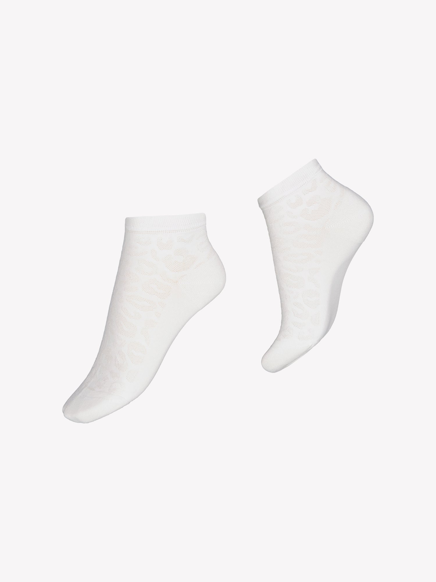 Voguen ihastuttavat bambuviskoosiset sneakersukat, joissa on kaunis leopardikuvio. Sukan materiaali on ihanan pehmoinen ja hengittävä jalassa. Tuotekuva sukista.