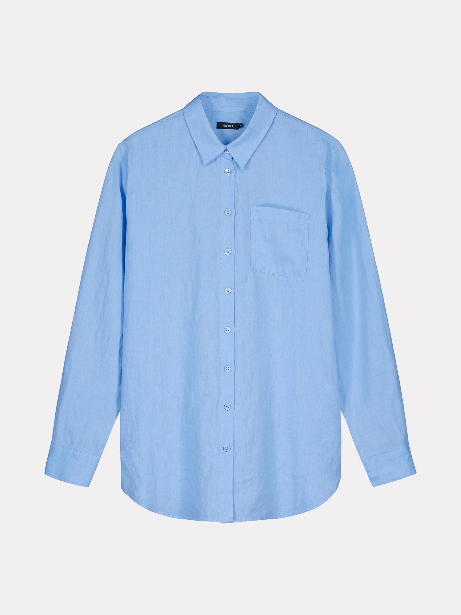 Nanson naisten rento sininen Pellava-paitapusero