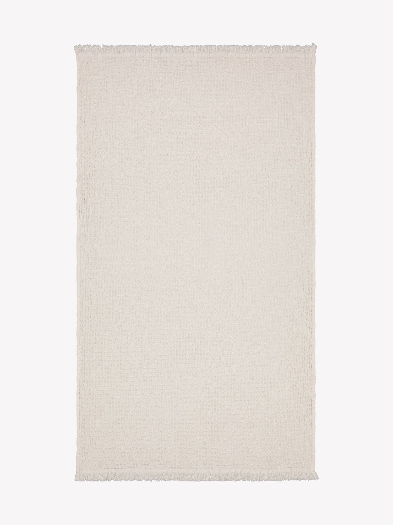 Nanson laadukas beige Vohveli-kylpypyyhe auki