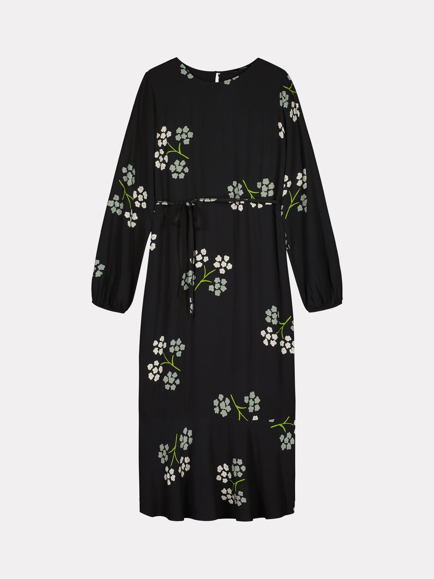 Nanson naisten kukkakuviollinen musta Cassia-mekko tuotekuvassa