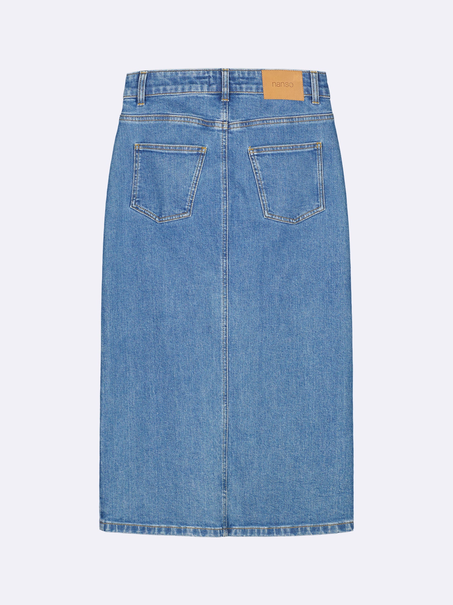 Nanson naisten sininen Suora-denimhame takataskuilla takaa