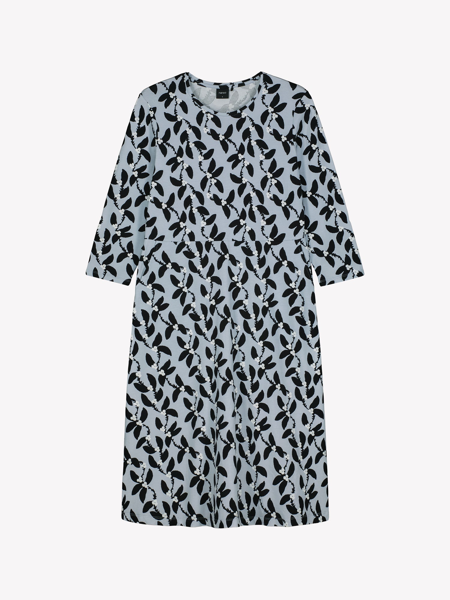 Naisten kuosillinen harmaa Vieno-mekko