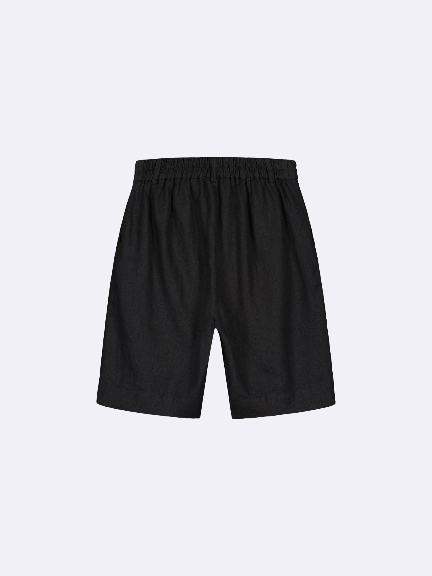 Nanson naisten klassiset mustat Liine-pellavashortsit takaa