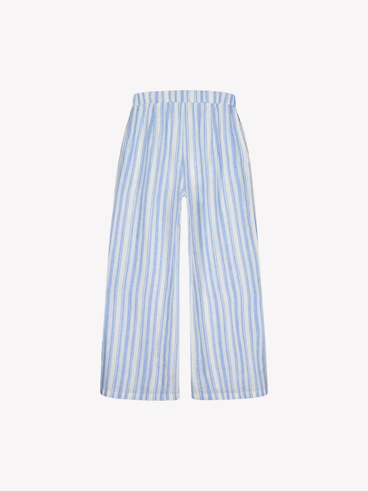 Nanson naisten raidalliset vaaleansiniset Regatta-pellavahousut takaa