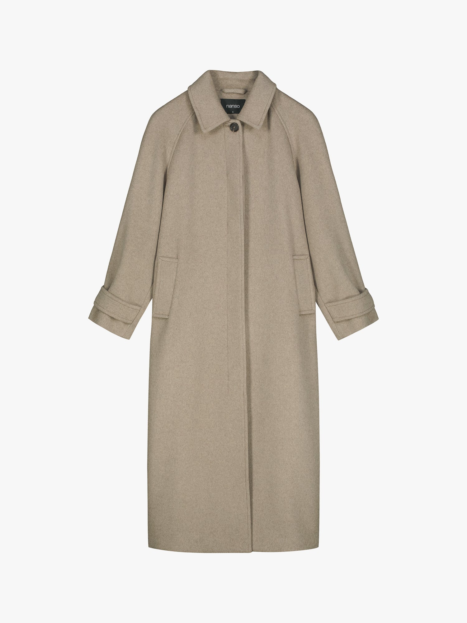 TOVE pitkä villakangastakki - beige