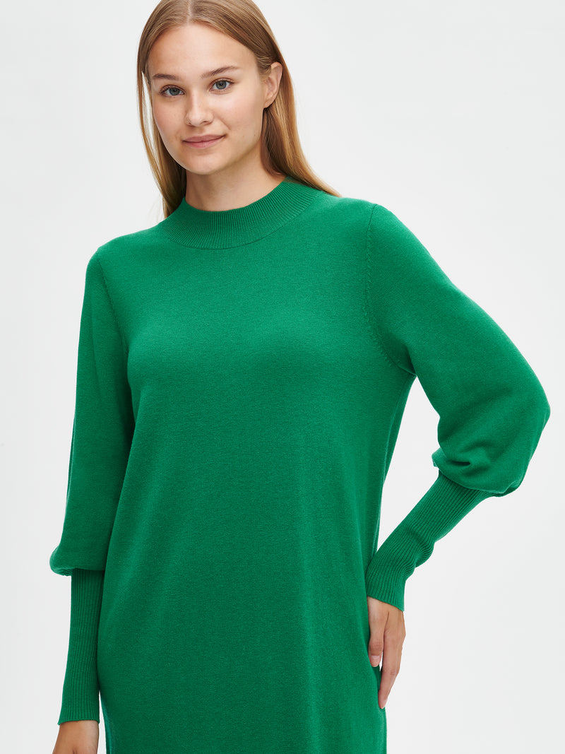 Nanson naisten vihreä Villis-neulemekko näyttävillä hihoilla.