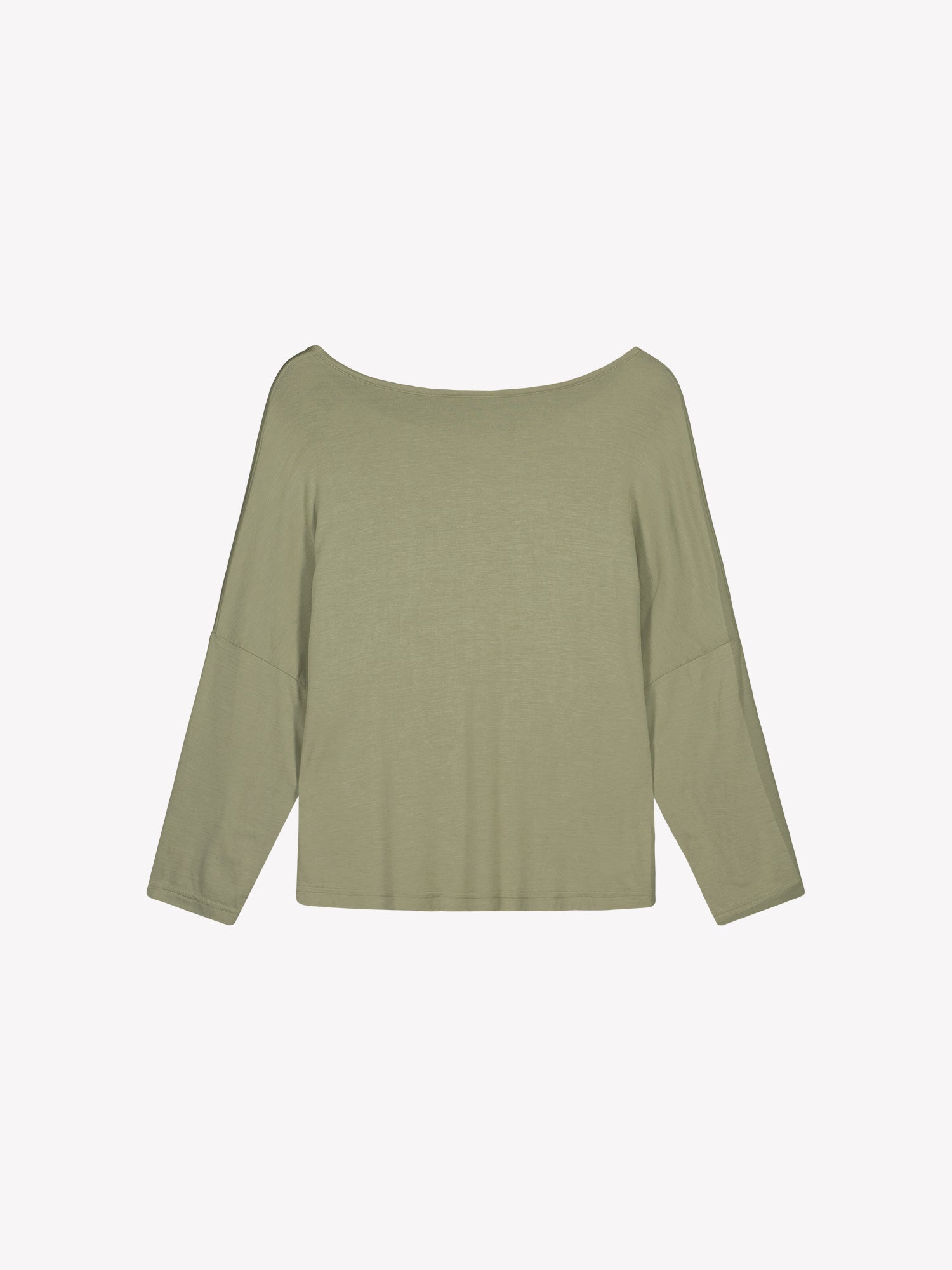 Nanson naisten vaalea oliivinvihreä Hento-pusero tuotekuvassa.