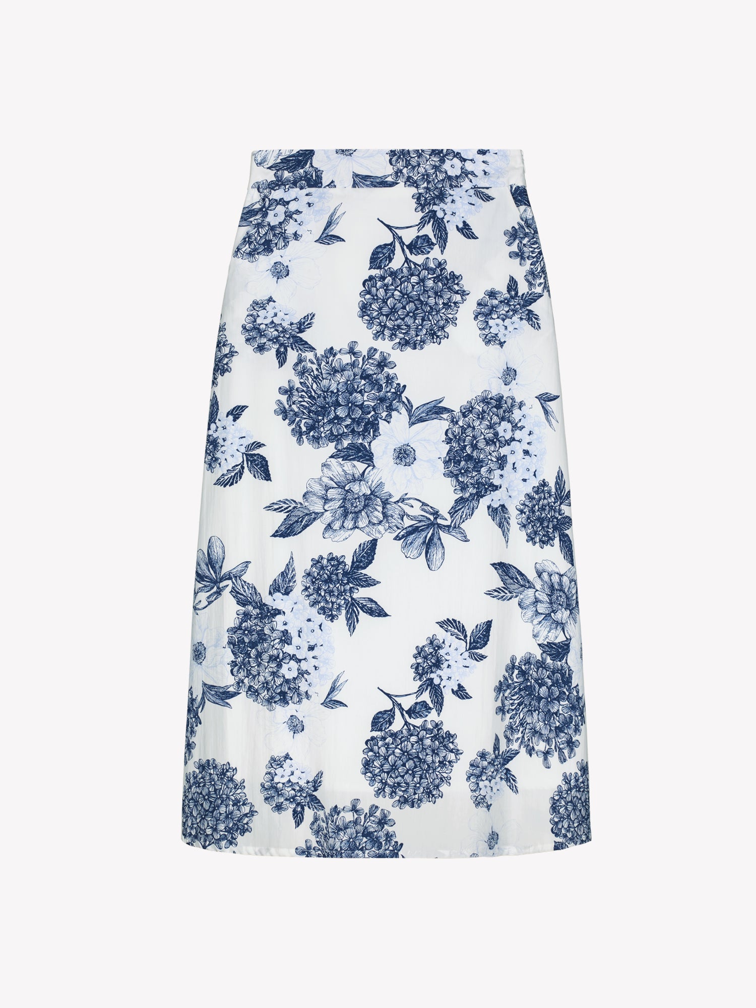 Naisten ihastuttava kuosillinen sinivalkoinen Palatsi-hame tuotekuvassa edestä.