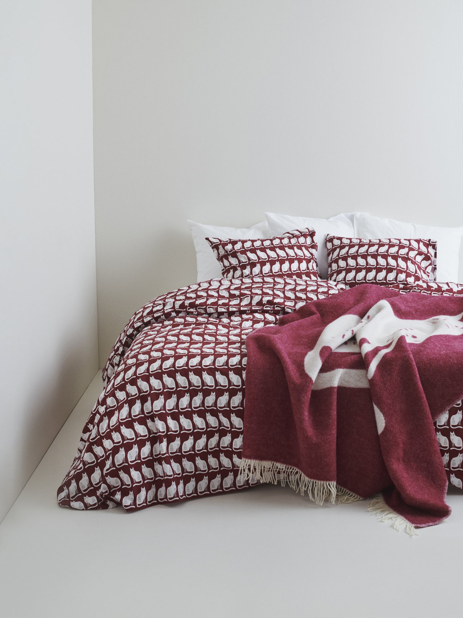 HELVI duvet cover set - burgundy