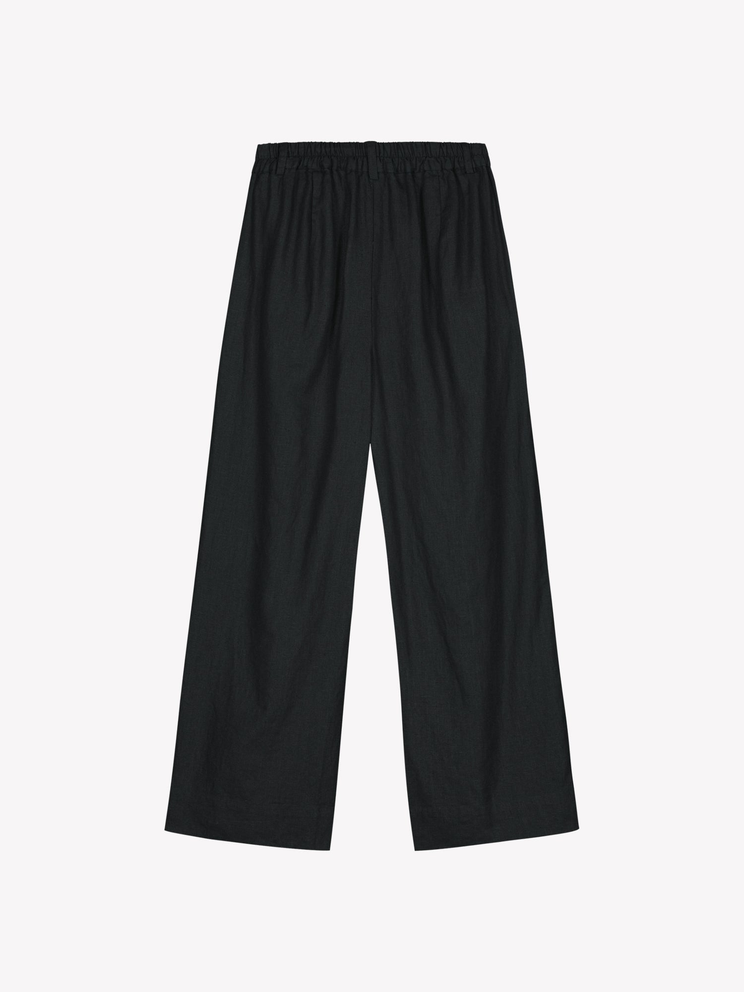 Nanson saari pellava-housut tuotekuvassa takaa päin.