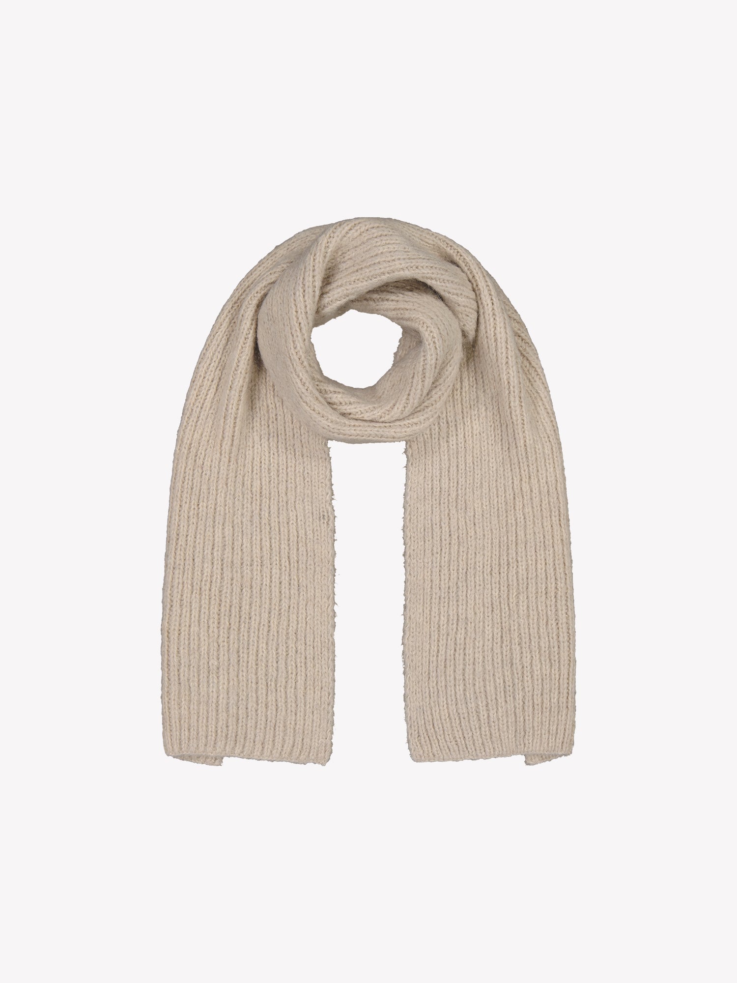 Nanson naisten kaunis ja muhkea beige Usva-ribbineulehuivi.