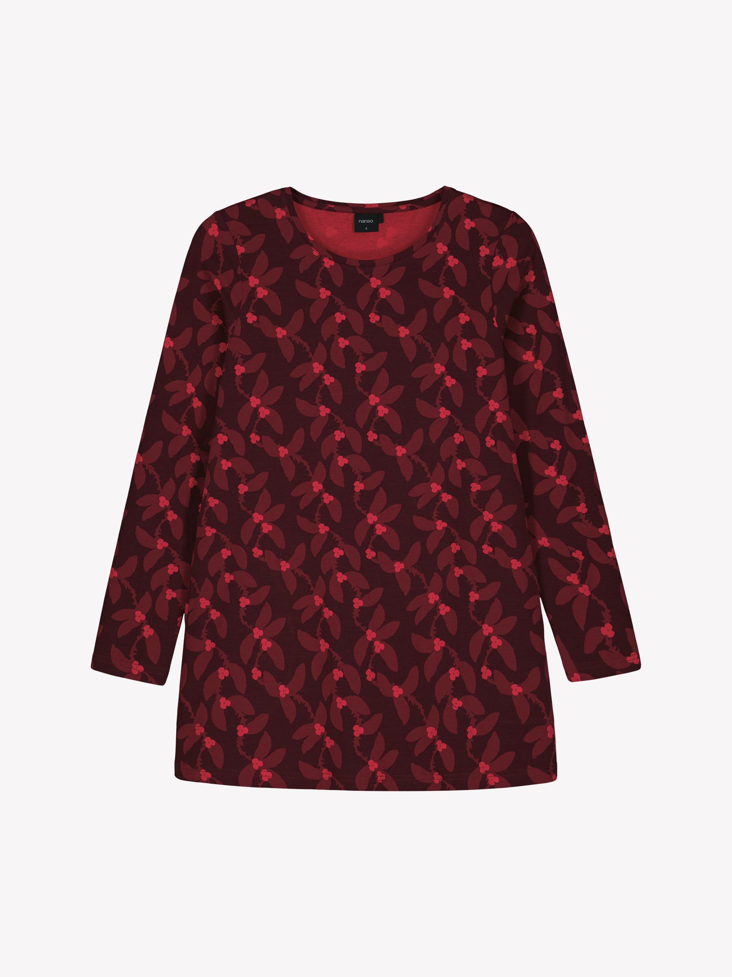Naisten punainen kuosillinen Vieno-tunika Nansolta