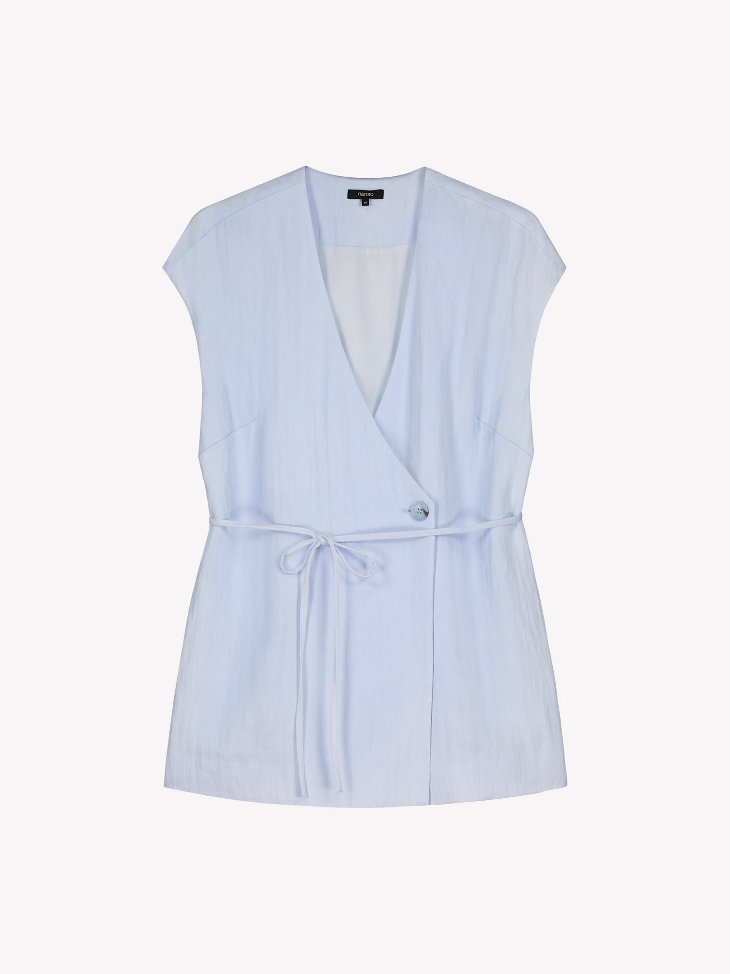 Nanson naisten tyylikäs pehmeän sininen Nizza-liivi tuotekuvassa.