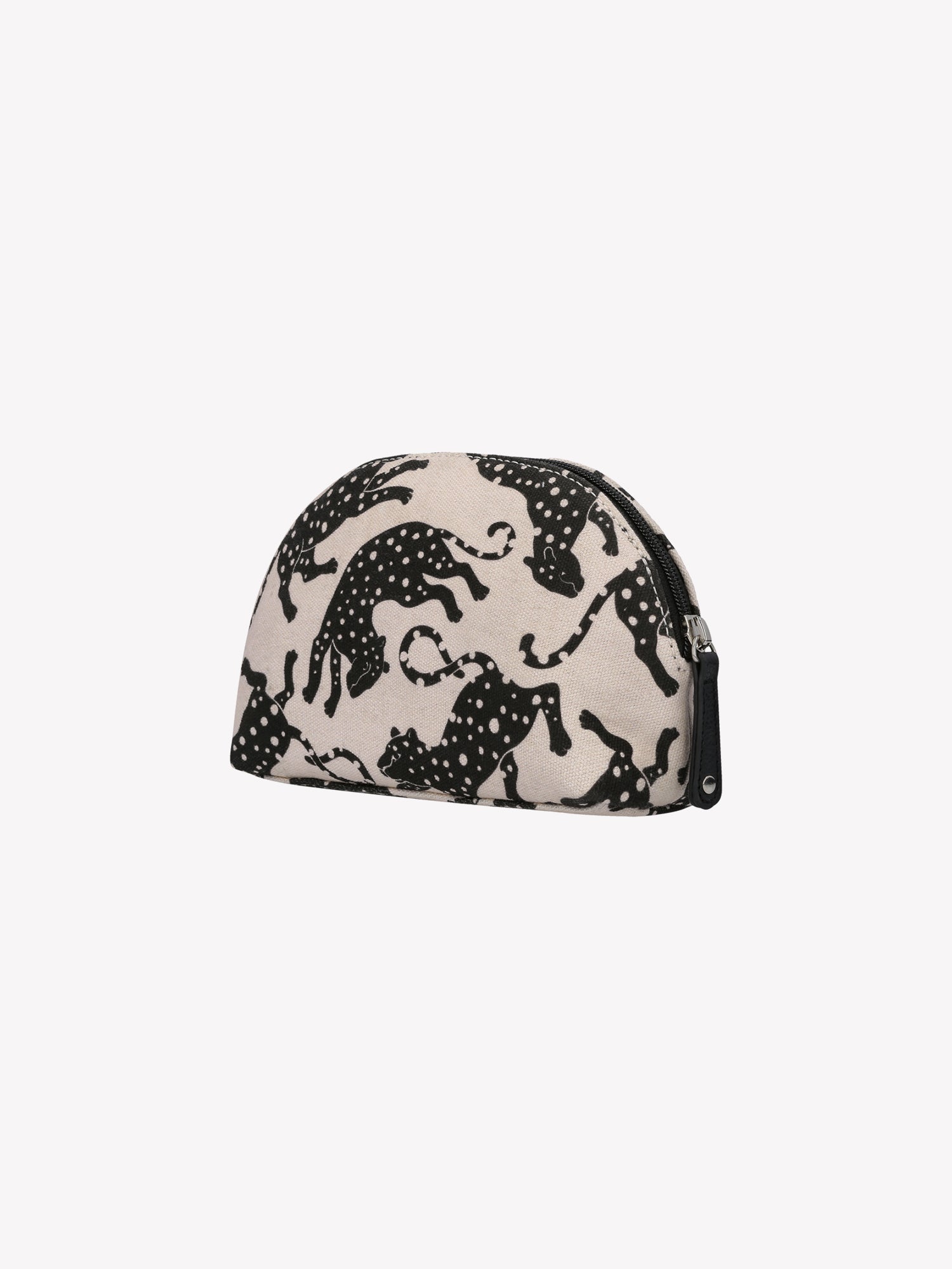 Nanson beige Leonora mini-kosmetiikkalaukku vauhdikkaalla leopardikuviolla takaa