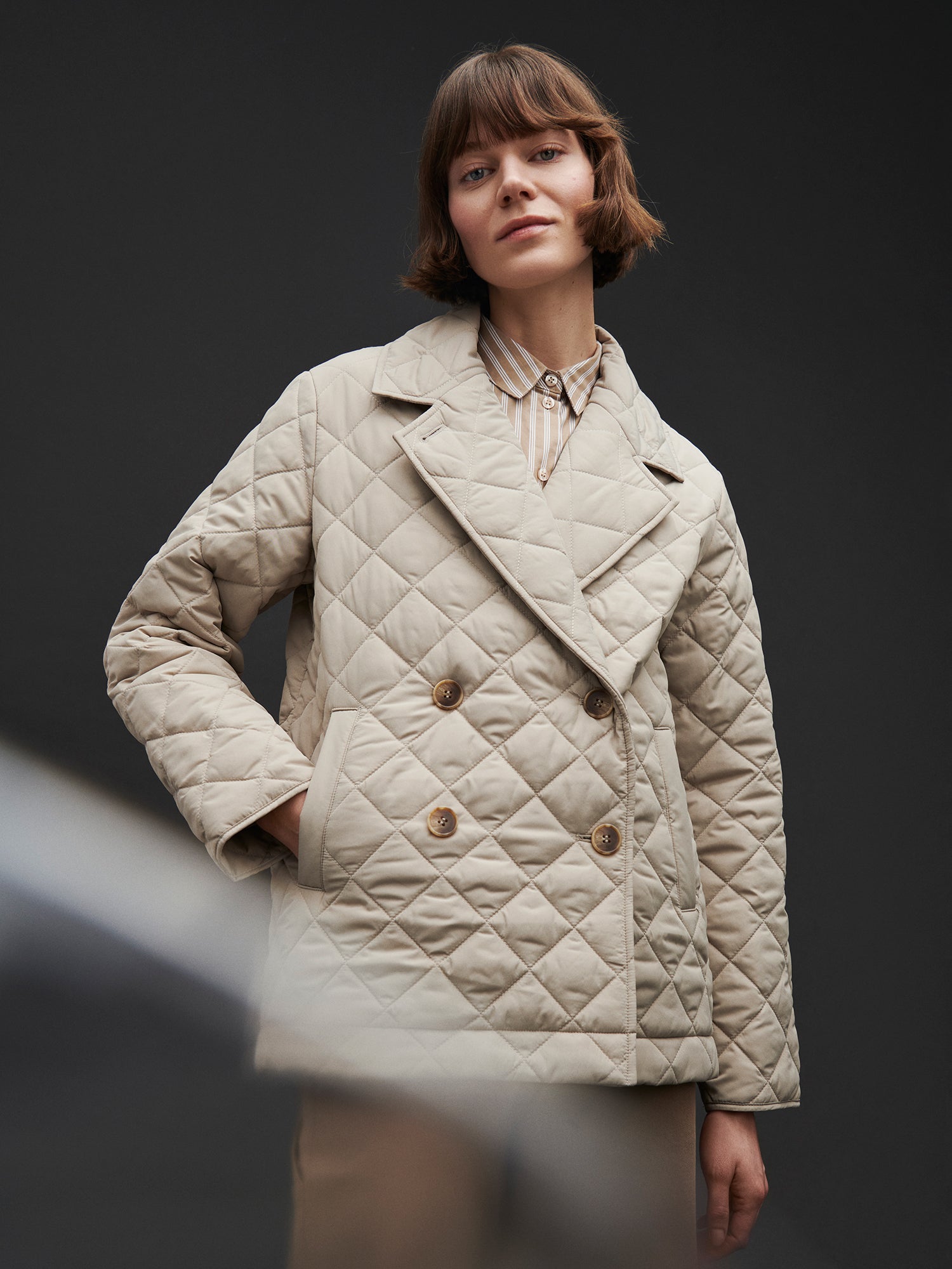 KIPPARI quilted jacket - beige