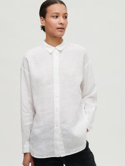 Nanson naisten valkoinen Pellava-paitapusero.