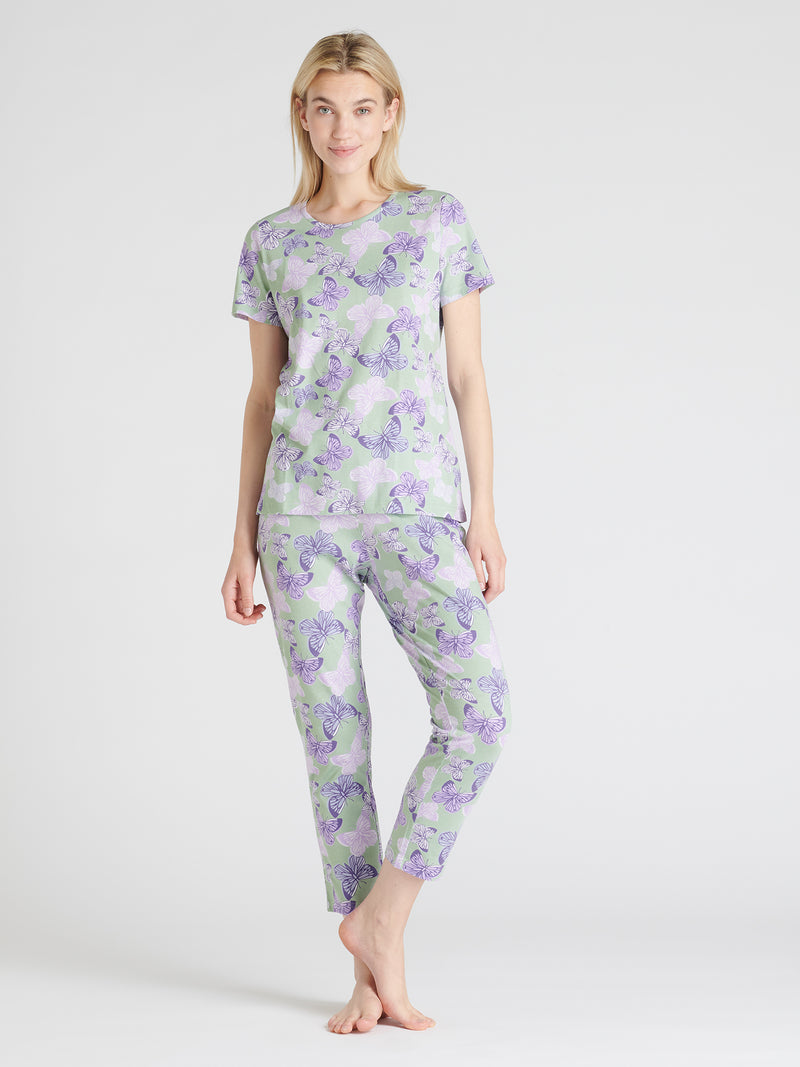 Nanson naisten kuosillinen Amelie-pyjama lyhyillä hihoilla.